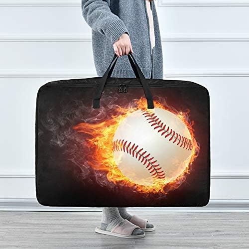 N/ А Торба За Складирање Облека Под Креветот За Јорган-Голем Капацитет Бејзбол Оган Пламен Организатори Торба Со Патенти Декорација