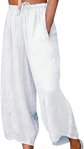 Miashui жени обични панталони за зимски ситнички женски темперамент памук лабава висока половината јаже ленти панталони за жени