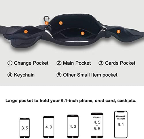 Пакет за половината на ременот PYFK - прилагодлива фана торбичка за тркачи за раце бесплатно тренинг - iPhone 6/7 плус маратон