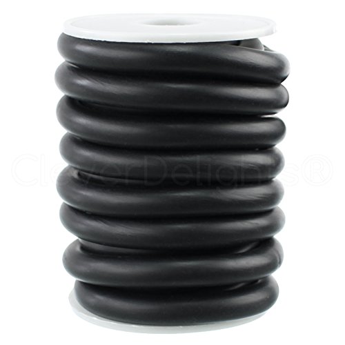 Цврст гумен кабел за паметни светла - дијаметар од 3/8 - 25 стапки - Буна 70 Дурометар - Црна боја - .375 круг