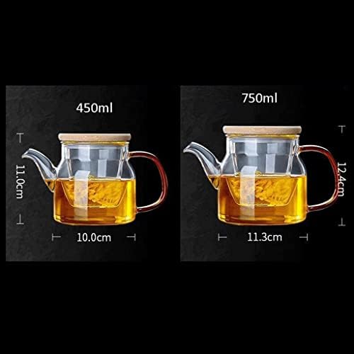 Котел со висока температура задебелена стакло од не'рѓосувачки челик чајник варен чајник за домаќинство филтер стаклен чај чај чај