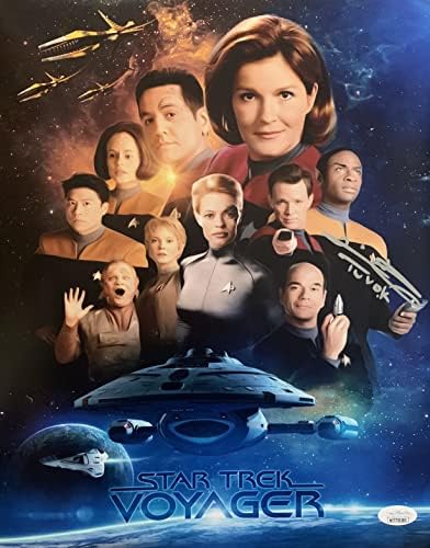 Тим Рус автограмирал потпишан впишан 11x14 Фото JSA Star Trek Voyager Tuvok