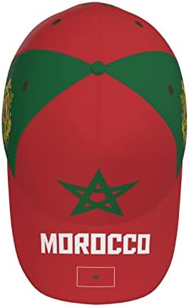Знамето на Дабоозхх Мароко, кул мароканско бејзбол капа 3Д целосен принт за возрасни Унисекс прилагодливи капа Фудбалски патриотски капачиња