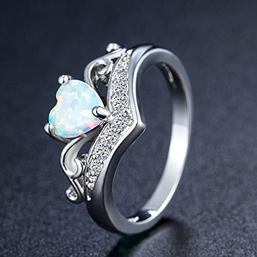 Womenенски ангажман прстени уникатна личност креативен прстен во форма на срце, мода мода цирконија парови прстени накит подароци свадбени прстени