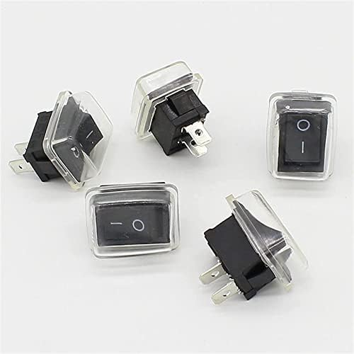 Shubiao Rocker Switch 5pcs/lot Black Push Button Mini Switch 6A-10A 110V 250V 2PIN Snap-In IN/OFF Rocker Switch 21mm*15 mm со водоотпорен