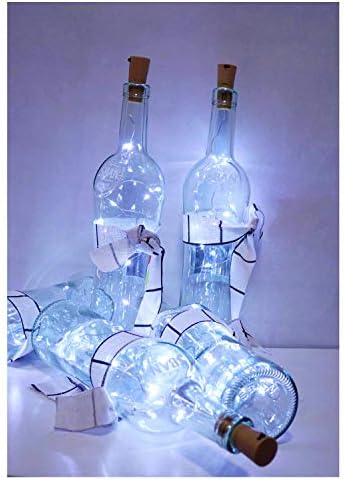 30 пакувања 10 LED шише со шише со вино плута, самовила мини жица, бакарна жица, батерија управувани со ryвездени светла за DIY, Божиќ,