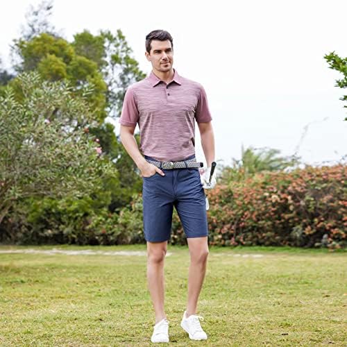Голф кошули за мажи суви се вклопуваат кратки и долги ракави за влага за влага Пике Хедер Обичен голф Поло кошули