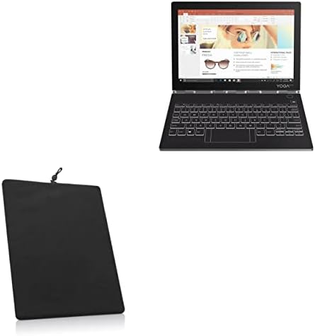 Кутија во Boxwave Case компатибилен со Lenovo Yoga Book C930 - кадифена торбичка, ракав со меки велур ткаенина со ракав со влечење за Lenovo Yoga Book C930 - Jet Black
