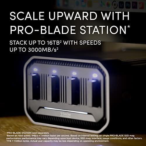 Sandisk Professional 2TB Pro-Blade SSD Mag-Преносен и модуларен NVME SSD Mag, Ultra-Duryable-SDPM1NS-002T-GBAND