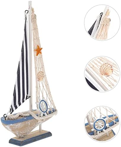 Ipetboom Божиќни украси дома украси дрвени едриличари модел дрвен пловечки брод едриличар модел риболов брод за дома наутичка декорација океанска