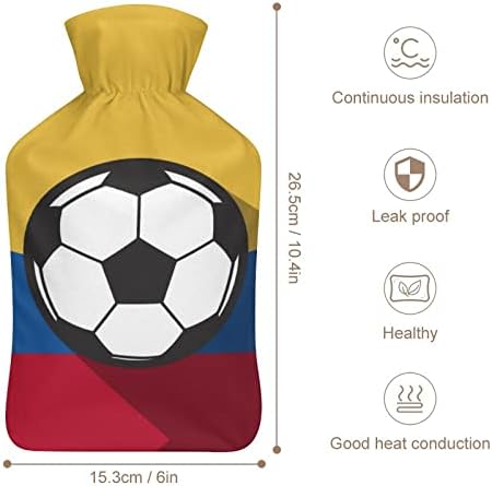 Колумбија фудбалско фудбалско знаме печатено шише со топла вода со мека кадифен капаче рачна топла гумена вода торба за вбризгување