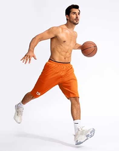 G Постепени машки кошаркарски шорцеви со џебови со патенти лесни суви 11 долги шорцеви за мажи Атлетска салата