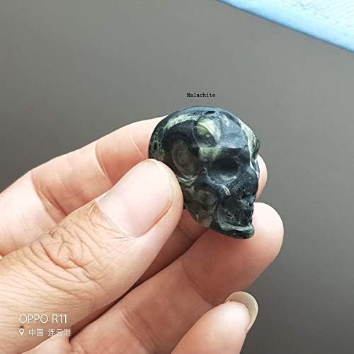 7 парчиња 1 инчи природен кристален череп лабрадорит череп рака прецизност резба на скапоцени камења колекција на уметнички софтвер или