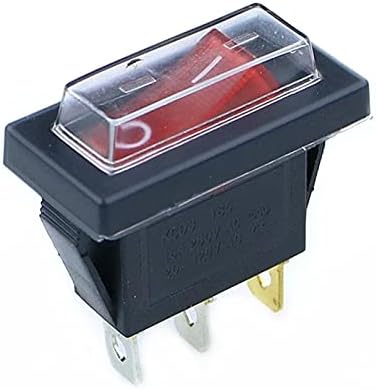 Vevel 1PCS KCD3 прекинувач за напојување 15A/20A 125V/250V 3 Pin Rocker Switch Switch White's Clear Silicone водоотпорен Заштит