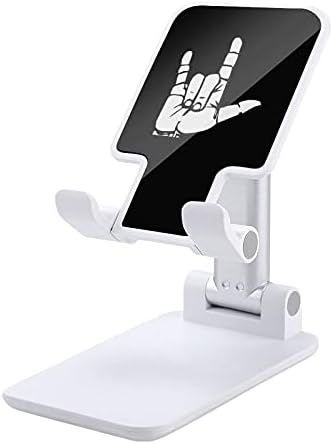 ASL американски знаковен јазик Те сакам прилагодлив мобилен телефон, држач за таблети што може да се преклопи, компатибилен со сите паметни