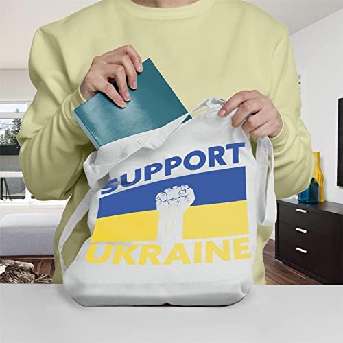 Украина платно торба за жени, торба за памучно рамо, торба за еднократно купување - тупаница - Поддршка на Украина знаме