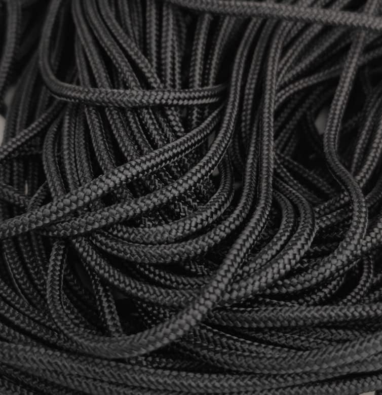 Dreamlandsales 100ftx3/8inch црн дијамант плетенка полипропилен јаже Општа употреба најлон јаже отпорни на временски услови