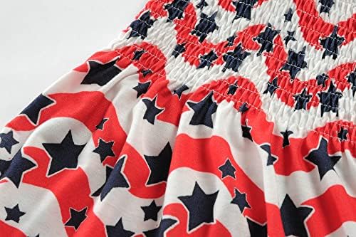 Девојки за девојчиња CM-Kid Toddler Девојки Американско знаме фустан на 4-ти јули од јули од јули, кабел за рафли