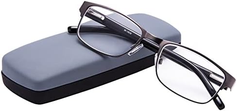 Читатели на очила за очила метални луксузни правоаголни очила за читање за мажи 2,25