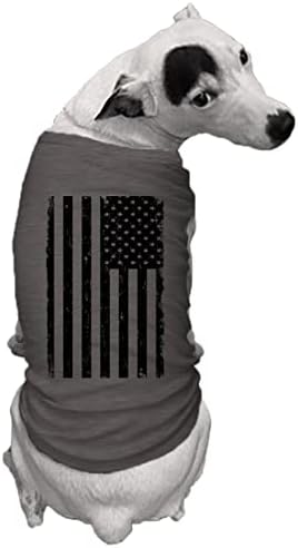 Потресена кошула за кучиња со црно американско знаме