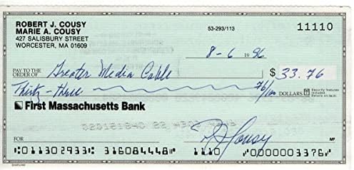 Боб Куси потпиша автограм личен банкар Проверка на Бостон Селтикс 11110 JSA AC71357 - НБА ги намали потписите