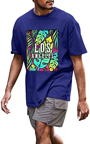 Машки маици на ZDDO, кратки ракави, печатење на летни хавајски маички летни плажа врвови на атлетски спортови за екипаж маички за