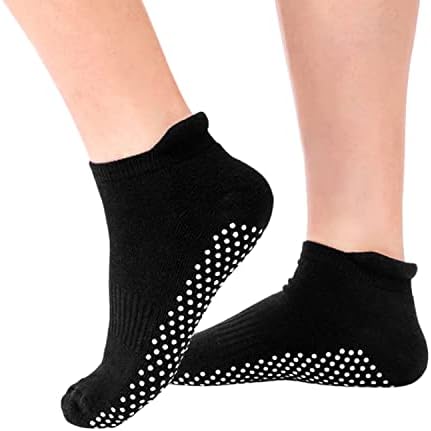 Doovid јога чорапи со костец кои не се лизгаат болнички чорапи памучни анти -лизгачки тренинзи атлетски чорапи