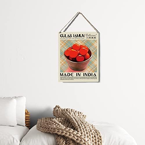 Смешен кујнски знак декор gulab jamun дрвен знак плакета wallид што виси постери уметнички дела 8 ”x10” модерна декорација за домашна