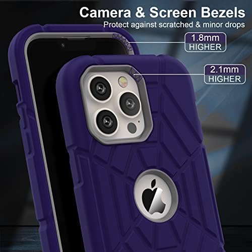 Grifobes дизајнирани за iPhone 14 Pro Max Case за момчиња, густ силиконски 3-во-1 тешки шок-огноотпорен солиден заштитен Јас телефон