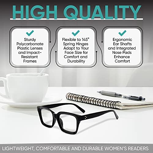 Јого Визија за читање очила за жени преголеми читатели Стандардни очила за вклопување на квадратни стил