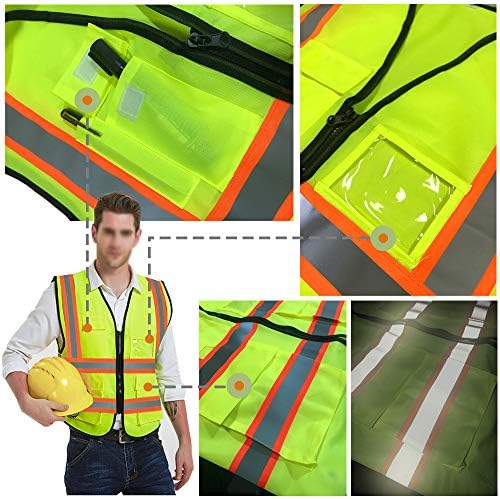 Висока видливост Рефлексивна безбедносна елек Прилагодете го логото со 5 џебови Здраво на надворешната заштитна работна облека