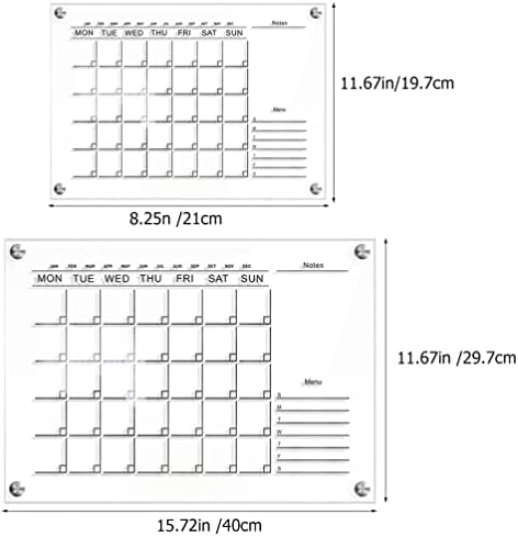Cabilock 1 Постави акрилик неделен wallиден календар суво избришан бела табла за да се направи планер за планер на табла со маркери