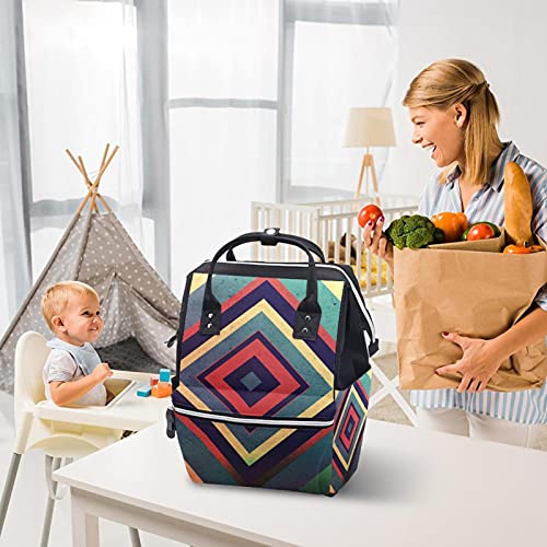 Геометрија Апстрактна Шема Торби За Торби За Пелени Мумија Ранец Со Голем Капацитет Торба За Пелени За Нега На Бебиња