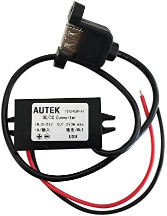 AUTEK 12V/24V до 5V 3A USB излез чекор надолу по регулаторот на напон полнење USB со уво