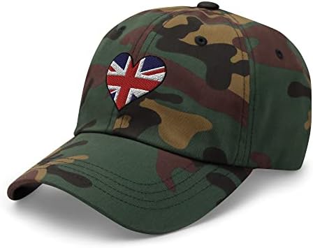 Унион Jackек извезена прилагодлива тато капа, знаме на Обединетото Кралство, неструктурирана капа за бејзбол, повеќе бои