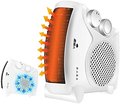 Anessoil Sharking Head Geater Mini Cartoon Geater Fan Two Gears со низок бучава десктоп дома Мал бел електричен подарок за грејач