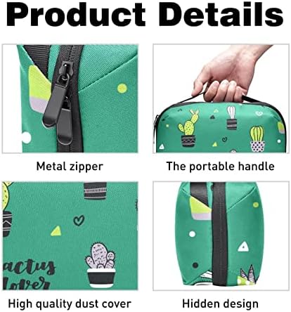 Организатор на електроника, Каваи Кактус Зелена Мала Торба За Носење Кабел За Патување, Компактна Технолошка Торба За Електронски Додатоци,
