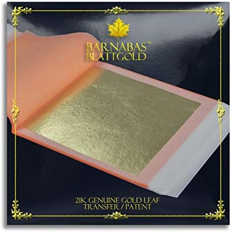 Оригинални листови со златни лисја 21К - од Барнабас Блатголд - 3,4 инчи - 25 листови брошура - Лист за трансфер на патент
