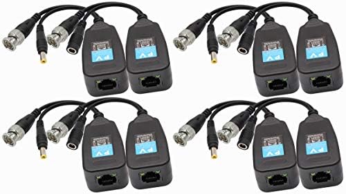 AAOTOKK VIDEO BALUN RJ45 до BNC Transcesiver Transmiter HD-CVI/TVI/AHD/CVBS со DC Power Connector за 1080p 3MP 4MP 5MP 8MP CCTV Security