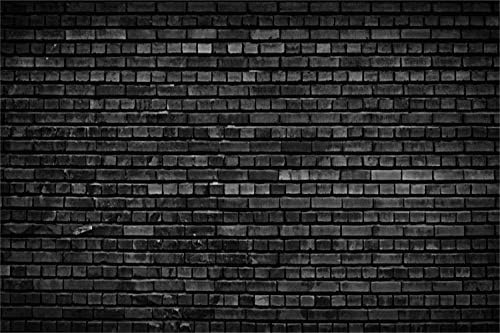 Laeacco 5x3ft Позадина На Црн Ѕид Од Тули Темно Сив Ѕид Слаб Тон На Боја Груба Текстура Ѕид Од Тули Фотографија Позадина Декор За