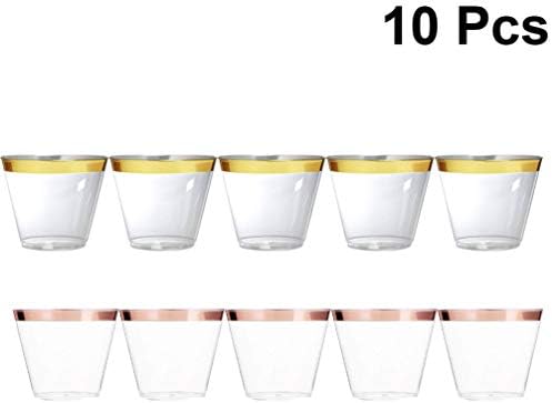 Кабилок Чисти Чаши Чисти Чаши 10 парчиња Тамблери За Еднократна Употреба Пластични Чаши За Десерти Чаши За Предјадење Пластични