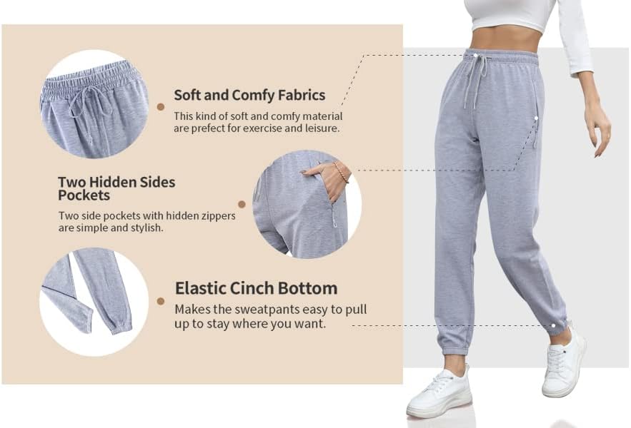 Женски Панталони За Потење Со Долниот Дел Со Висок Струк Џогер Пот Панталони Дневни Панталони Со Скриен Џеб
