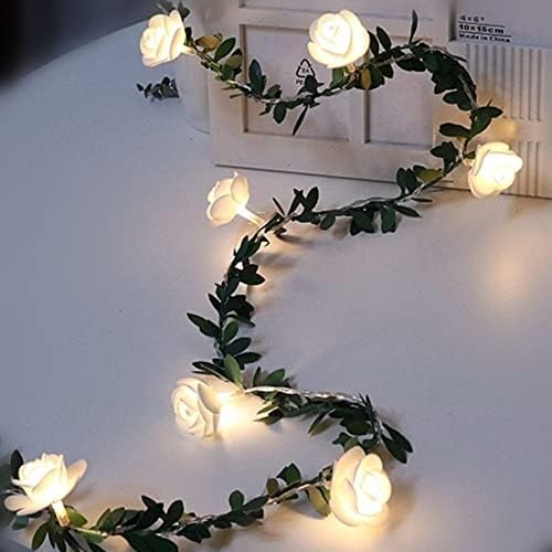 Орхидеите на Енди, 1,5 метри роза, LED светла, батерии, 10 LED диоди роза од цвет LED самовила светла за свадба за свадба за свадба