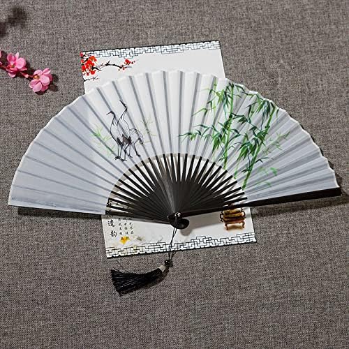 НАВИВАЧ ЗА Преклопување НА ЕГАЗ Кинески антички стил ханфу вентилатор за преклопување 8 инчи пренослив машки вентилатор женски свилен