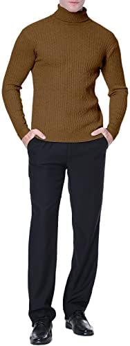 QZH.DUAO MANSECATION SLIM FIM FIT Turtleneck Pullover џемпери со маица во форма на пресврт и маица со долг ракав