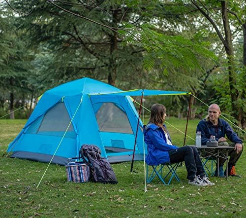 Казо кампување шатори 3 лица водоотпорни инстант шатори 3 лица кабински шатор лесно поставување со автоматски алуминиумски столб