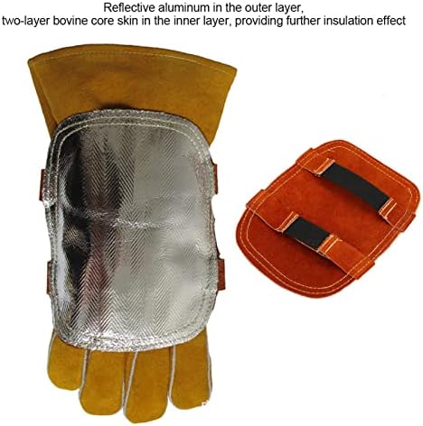 Заварување рачна подлога, алуминизиран штит за стража со висока температура со зашивање на топлината дефлектор на задната кожа Сплит огноотпорен
