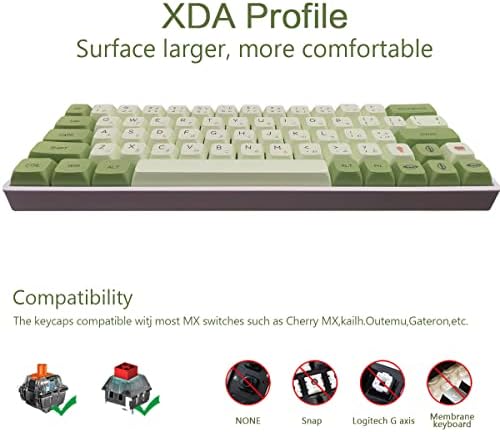 Matcha KeyCaps PBT 124 Keys XDA профил за боја Сублимација ANSI распоред Постави јапонски клучеви за Gateron Kailh Cherry MX прекинувачи Механички