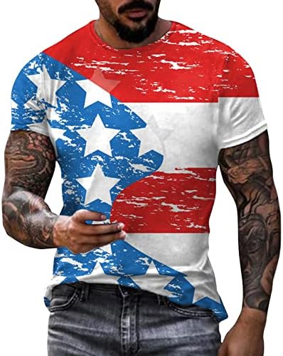 Летни преголеми маици за мажи за независност на вратот на вратот на вратот на вратот 3Д Т лето машка печатење маичка