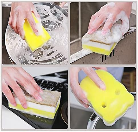 5 парчиња деконтаминација за миење садови сунѓер со четка за чистење на четка за чистење за чистење за чистење за миење садови